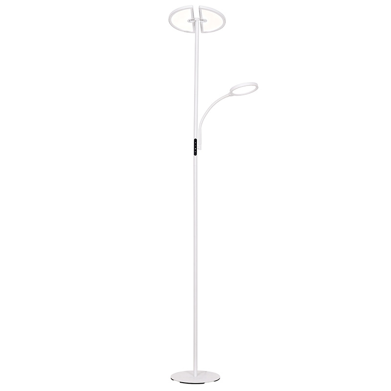 Contemporary dual-moon LED floor lamp