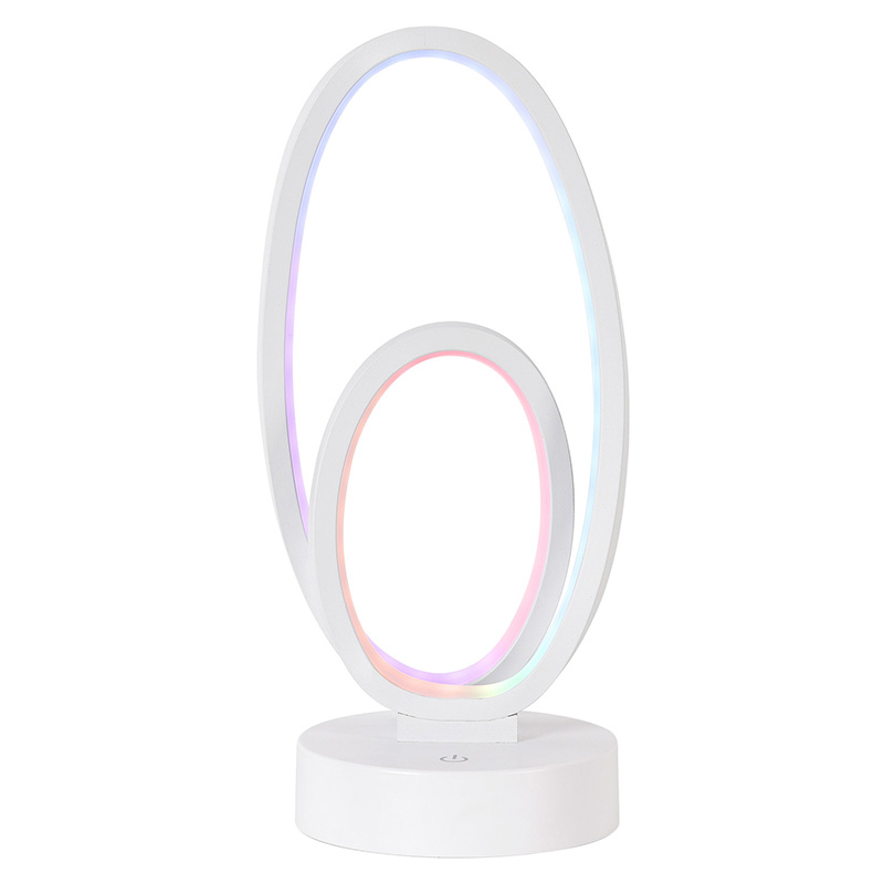 Double Circular Ring Shade RGB Desk Lamp