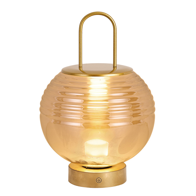 Glass circle lantern table lamp