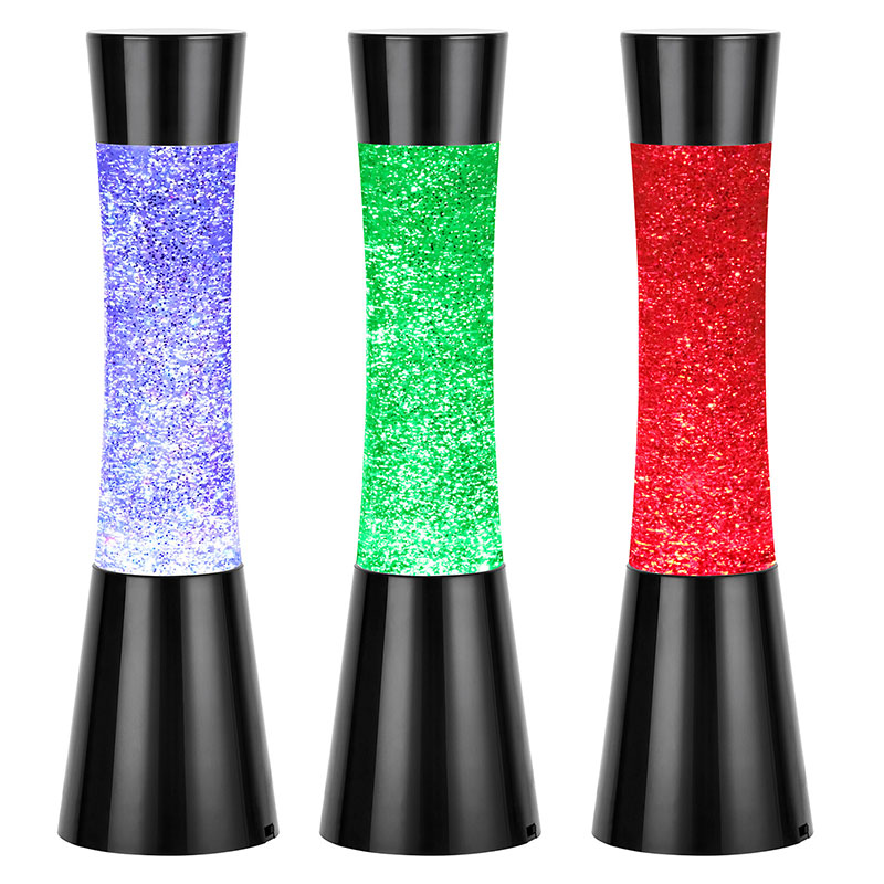 Led glitter lava lamp with 3AAA battery