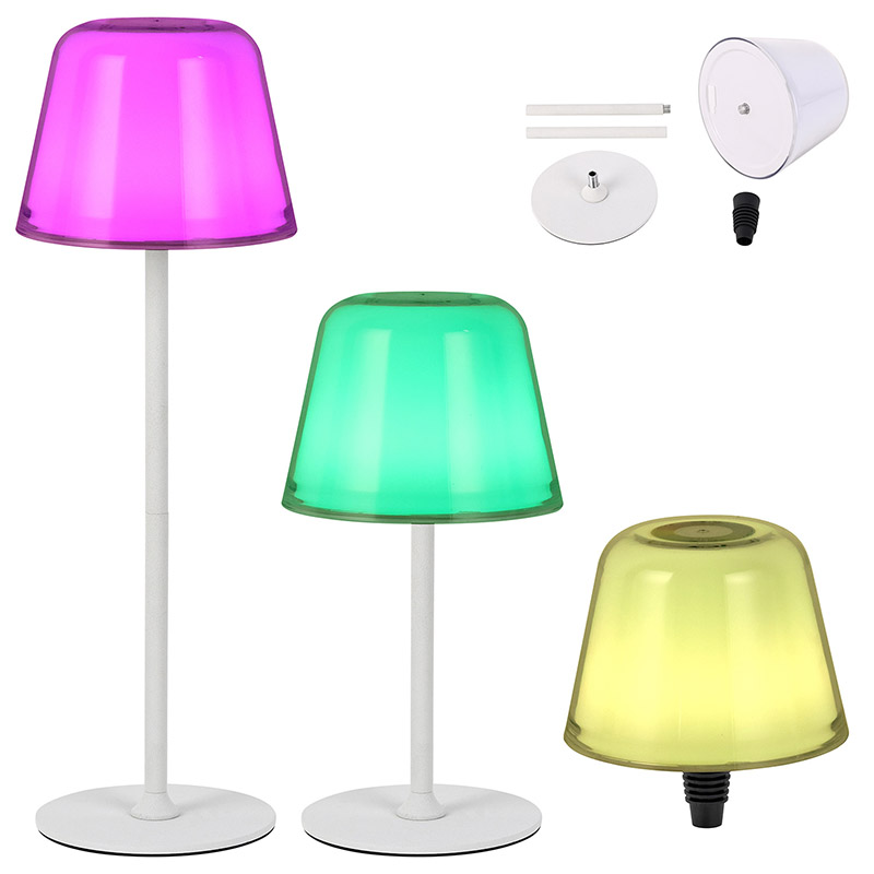 Modern cordless lamp with RGB color change lamp