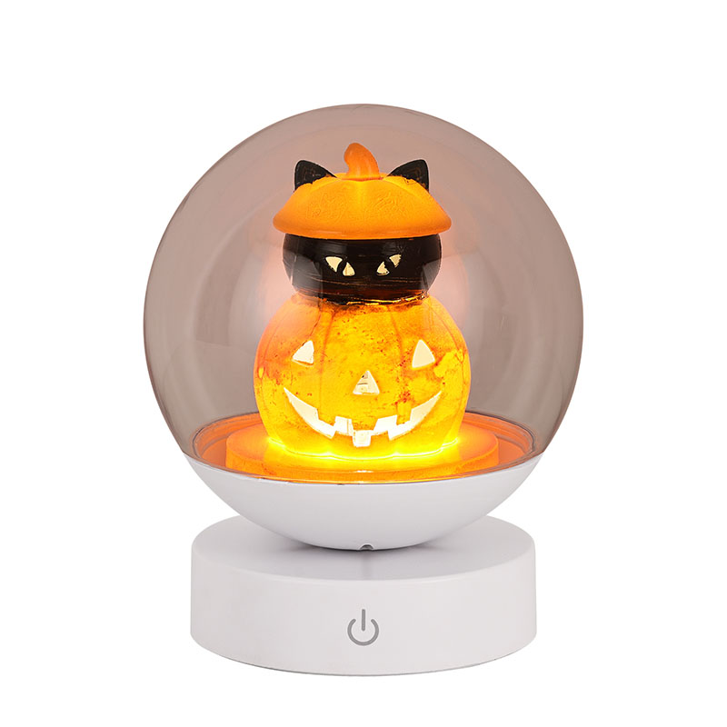 Rechargeable Halloween Pumpkin Night Light with pumpkin head